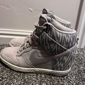 Super cute tan Nike Sky high Dunk wedges